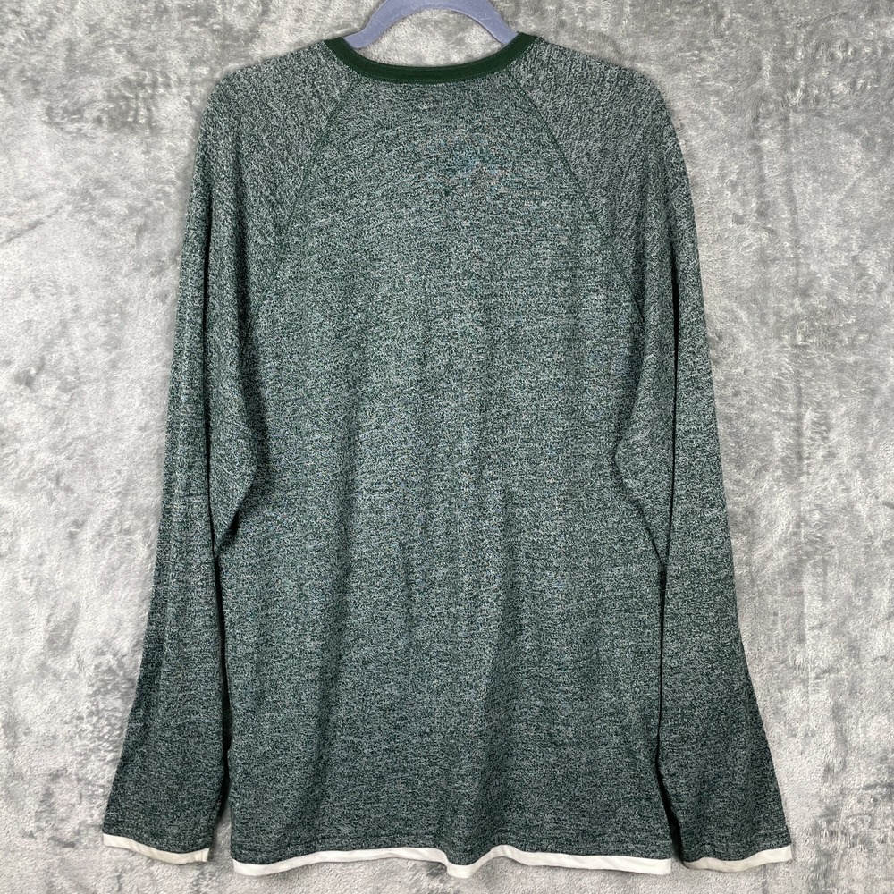 Abercrombie & Fitch Shirt Men's XL Green Henley Long Sleeve Casual Buttons - Picture 4 of 9